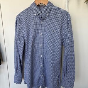 Vineyard Vines Whale Shirt Blue Gingham Button-Down Men’s Size M